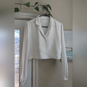Oak & Fort Cropped White Blouse